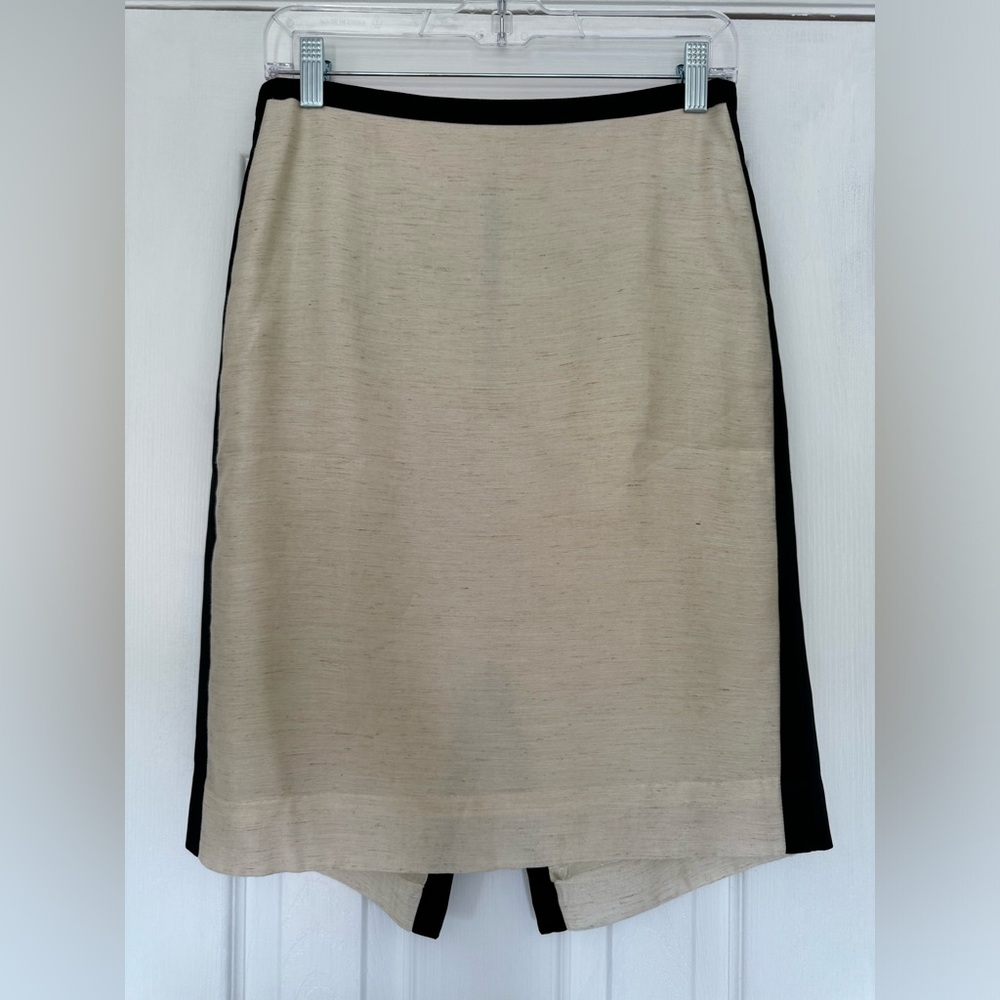 J.CREW | linen skirt oatmeal/black SIZE 4